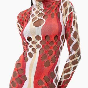 POSTER GIRL Marina Dress Burgundy Stripe